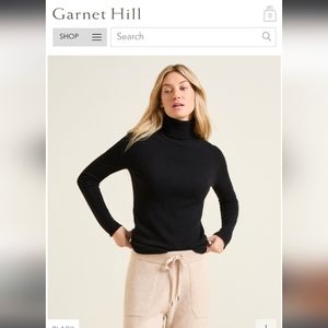 Garnet Hill Cashmere Turtleneck Sweater Black size Medium